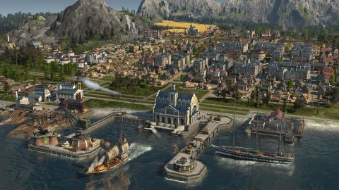 Screenshot of a town in Anno 1800